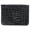 Mulberry Croc-embossed Portfolio Clutch Bag In Black Leather