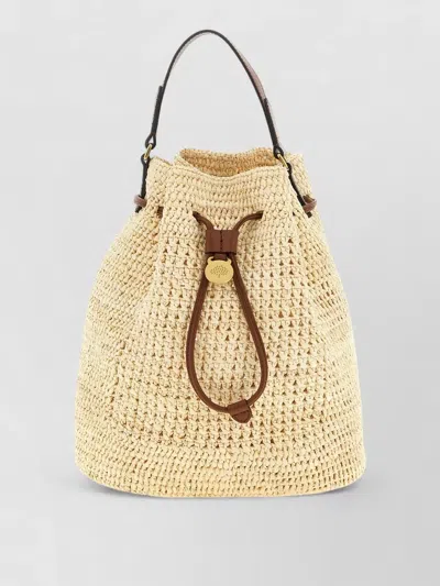 Mulberry Crochet Bucket Bag Adjustable Strap In Brown