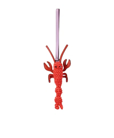 Mulberry Crochet Lobster Bag Charm In Red