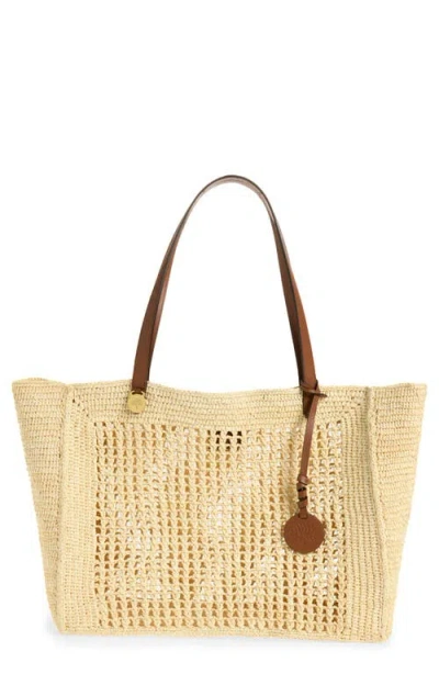 Mulberry Crochet Raffia Tote Bag In Neutral