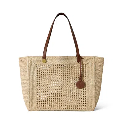 Mulberry Crochet Raffia Tote In Neutral