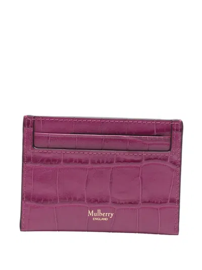 Mulberry Crocodile-embossed Leather Purse In Pink