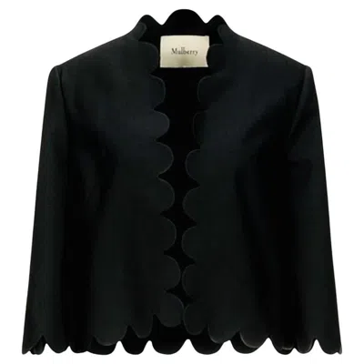 Pre-owned Mulberry Cropped Scallop Jacket In Purple