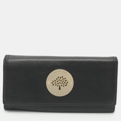 Pre-owned Mulberry Daria Black Leather Continental Wallet