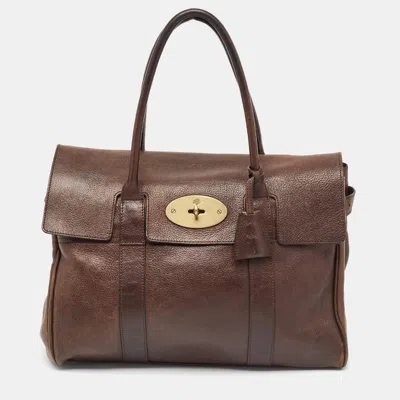 Pre-owned Mulberry Dark Brown Leather Bayswater Satchel