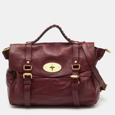 Pre-owned Mulberry Dark Burgundy Leather Alexa Top Handle Bag