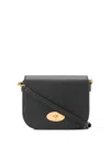 Mulberry 'darley' Black Crossbody Bag With Adjustable And Removable Shoulder Strap And Turn-lock Closure In G In Black