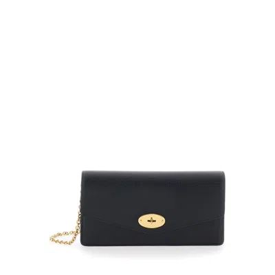 Mulberry Darley Clutch Bag With Chain In Black