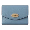Mulberry Darley Folded Multi-card Wallet Brighton Blue Small Classic Grain