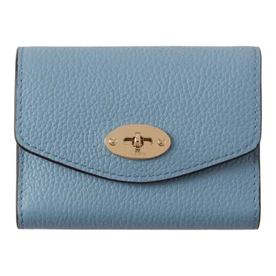 Mulberry Darley Folded Multi-card Wallet Brighton Blue Small Classic Grain