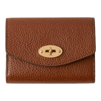 Mulberry Darley Concertina Wallet Oak Two-tone Small Classic Grain In Brown