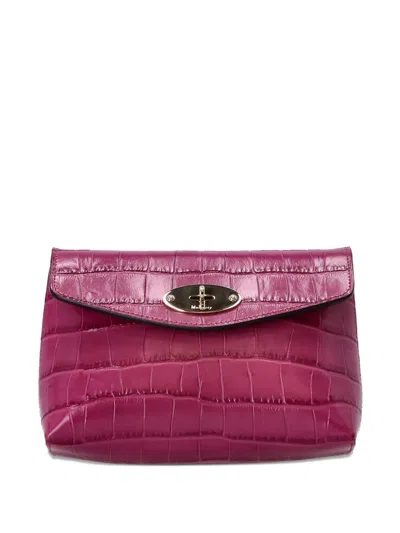 Mulberry Darley Crocodile-embossed Clasp Makeup Bag