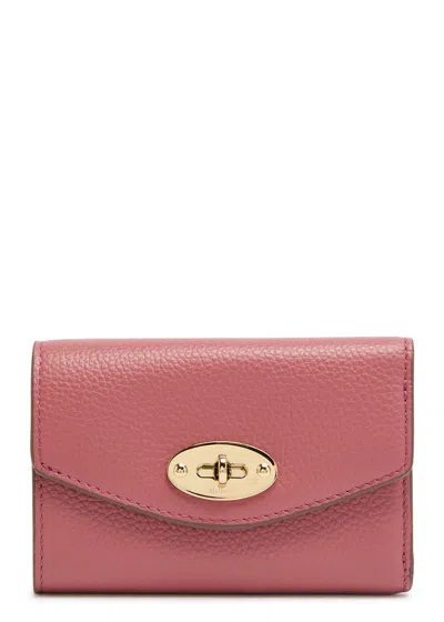 Mulberry Darley Folded Grained Leather Wallet In Pink