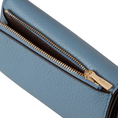 Mulberry Darley Folded Multi-card Wallet Brighton Blue Small Classic Grain