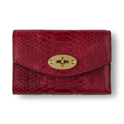 Mulberry Darley Folded Multi-card Wallet In Apple Red Waxed Snake Print