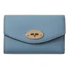 Mulberry Darley Folded Multi-card Wallet Brighton Blue Small Classic Grain In Blue