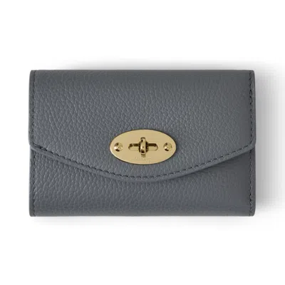 Mulberry Darley Folded Multi-card Wallet In Foggy Grey Small Classic Grain