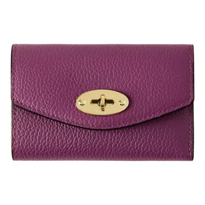 Mulberry Darley Folded Multi-card Wallet Orchid Bloom Small Classic Grain In Purple