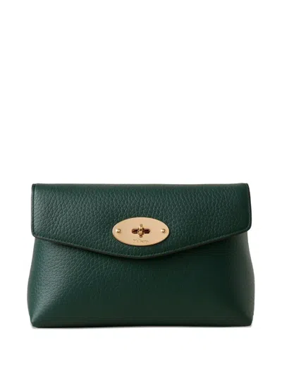 Mulberry Darley Grain-leather Clutch Bag In Green