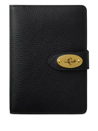 Mulberry Darley Grain Passport Case In Black