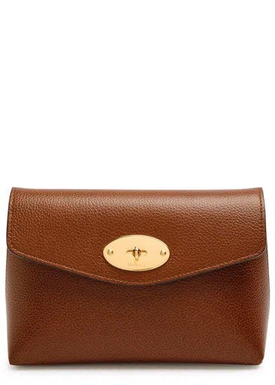 Mulberry Darley Grained Leather Pouch In Brown