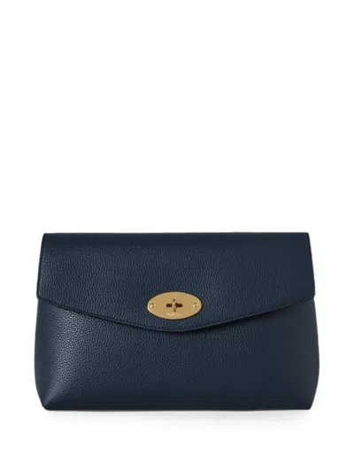 Mulberry Darley Grained Leather Small Clutch In Blue