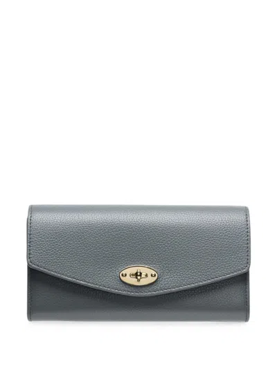 Mulberry Darley Grained-leather Wallet In Gray