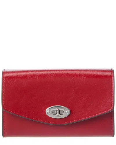 Mulberry Darley Leather Card Case In Red