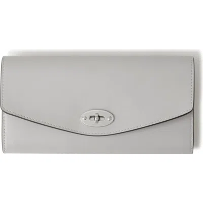 Mulberry Darley Leather Continental Wallet In Pale Grey