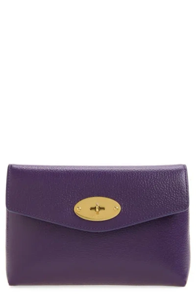 Mulberry Darley Leather Cosmetics Pouch In Purple