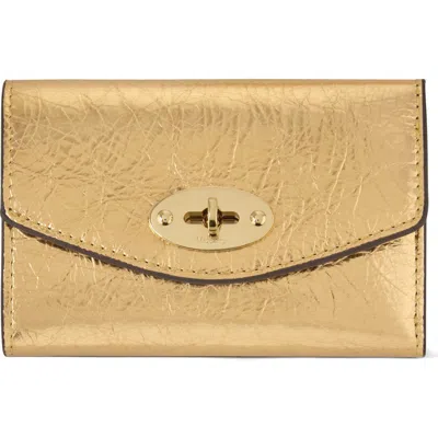 MULBERRY MULBERRY DARLEY METALLIC LEATHER WALLET ON A CHAIN