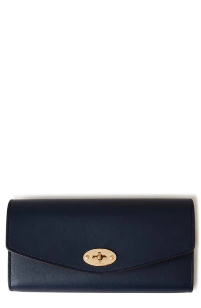 Mulberry Darley Microclassic Leather Wallet In Blue