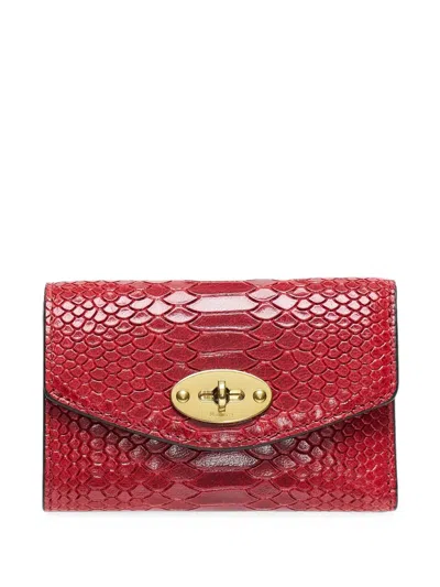 Mulberry Darley Snake-effect Wallet In Red
