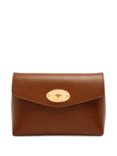 Mulberry Darley Textured Turn-lock Pouch In Brown