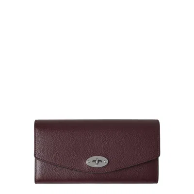 Mulberry Darley Wallet Small Classic Grain In Purple