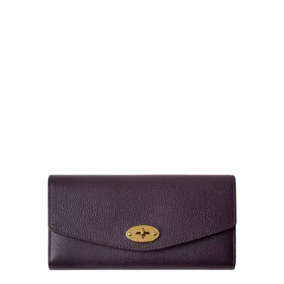 Mulberry Darley Wallet Small Classic Grain In Purple