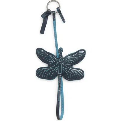Mulberry Dragonfly Leather Key Chain In Night Sky
