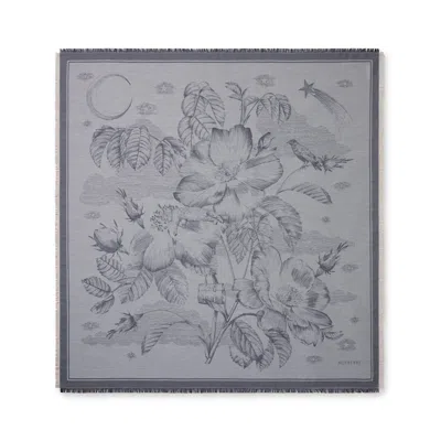 Mulberry Dreaming Jacquard Square Foggy Grey In Foggy Grey Cotton Silk Blend