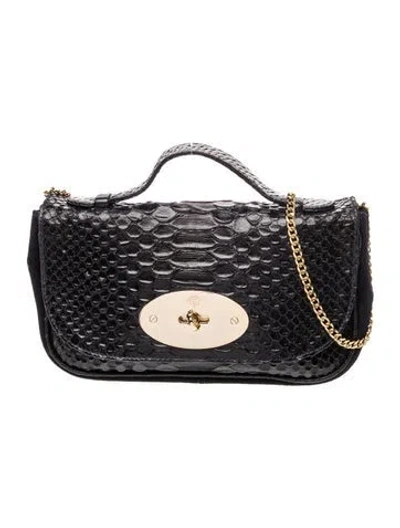 Pre-owned Mulberry Embossed Leather Shoulder Bag In Black