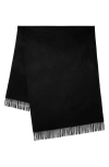 Mulberry Solid Merino Wool Scarf In Black