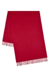 Mulberry Solid Merino Wool Scarf In Scarlet Red