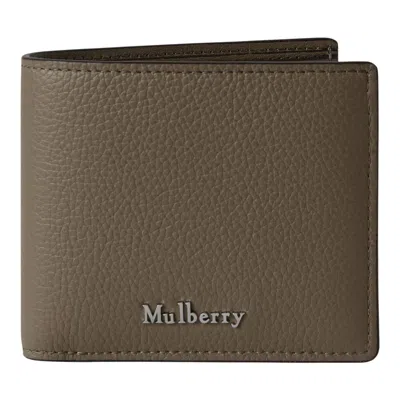 Mulberry Farringdon 8 Card Wallet Linen Green Small Classic Grain