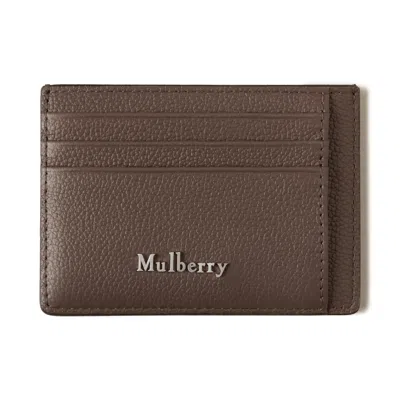 Mulberry Farringdon Leather Card Holder In Taupe Brown