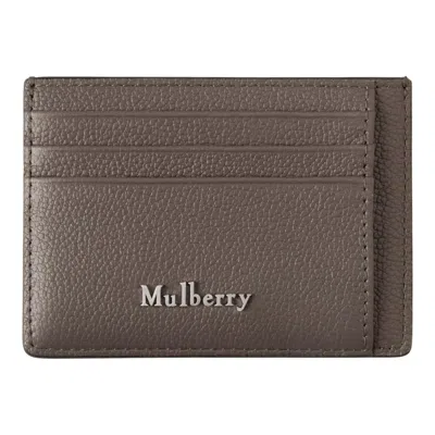 Mulberry Farringdon Card Holder Taupe Brown Small Pebble Grain In Gray