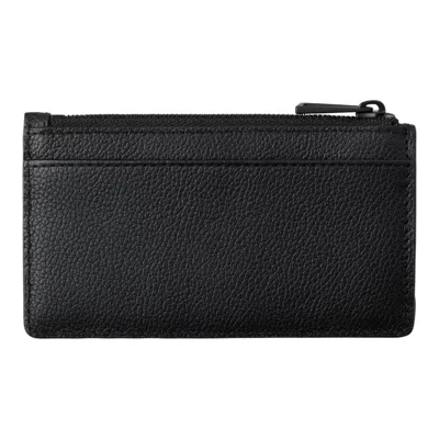 Mulberry Farringdon Long Zipped Credit Card Holder Black Small Pebble Grain