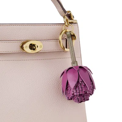 Mulberry Flower Keyring Pom Pom Orchid Bloom Mixed Material In Multi