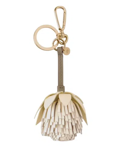 Mulberry Flower Keyring In Gold