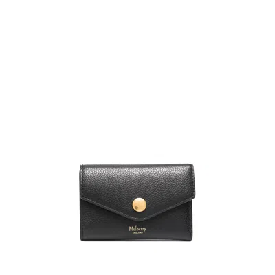 Mulberry Folded Leather Wallet In Black