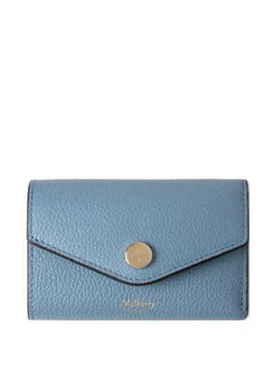 Mulberry Folded Leather Wallet In Blue