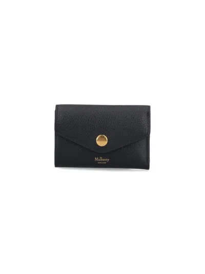 Mulberry 'folded Multi-card' Logo Wallet In Black  